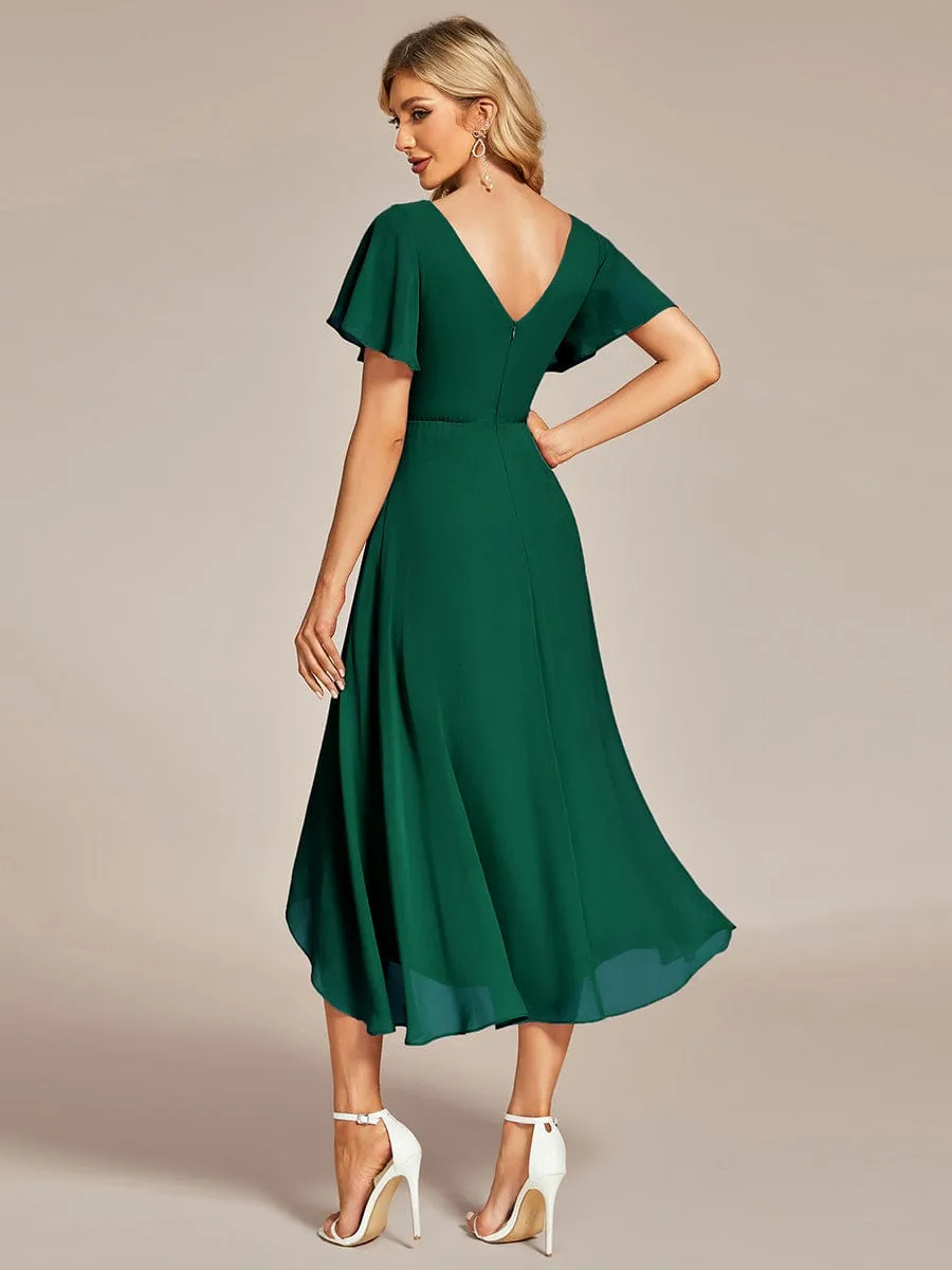 A-Line Chiffon Dress with High-Low Hem