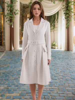 Adjustable Notched Single Breasted Trench Coat