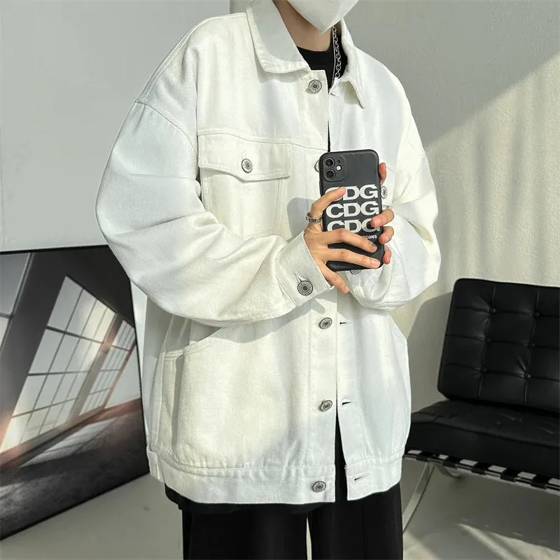 Aidase Streetwear Black Pockets Denim Jacket Hip Hop Japanese Streetwear Jackets Coats Korean Casual Jeans Jackets