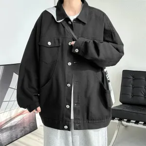 Aidase Streetwear Black Pockets Denim Jacket Hip Hop Japanese Streetwear Jackets Coats Korean Casual Jeans Jackets