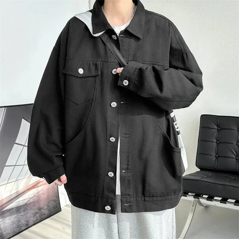 Aidase Streetwear Black Pockets Denim Jacket Hip Hop Japanese Streetwear Jackets Coats Korean Casual Jeans Jackets