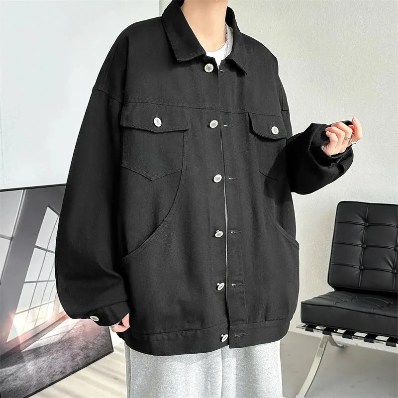 Aidase Streetwear Black Pockets Denim Jacket Hip Hop Japanese Streetwear Jackets Coats Korean Casual Jeans Jackets