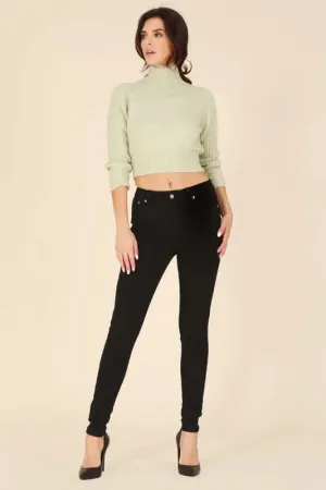 Black Denim Slim Fit Mid-Rise Skinny Jeans