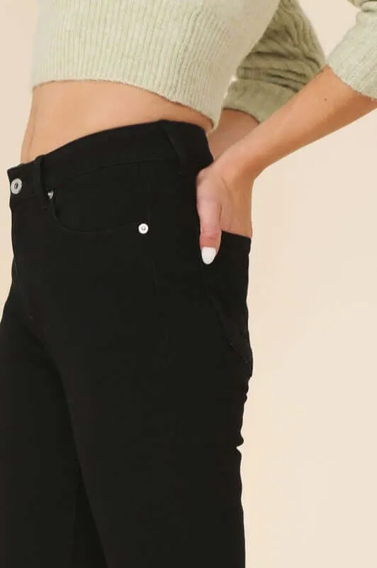 Black Denim Slim Fit Mid-Rise Skinny Jeans