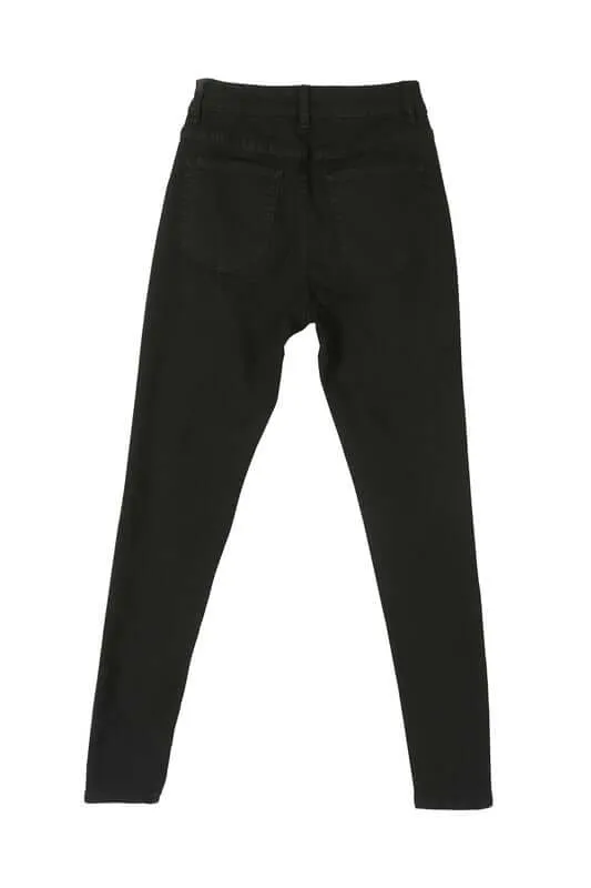 Black Denim Slim Fit Mid-Rise Skinny Jeans