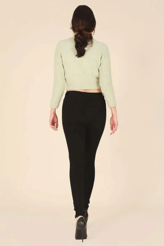 Black Denim Slim Fit Mid-Rise Skinny Jeans