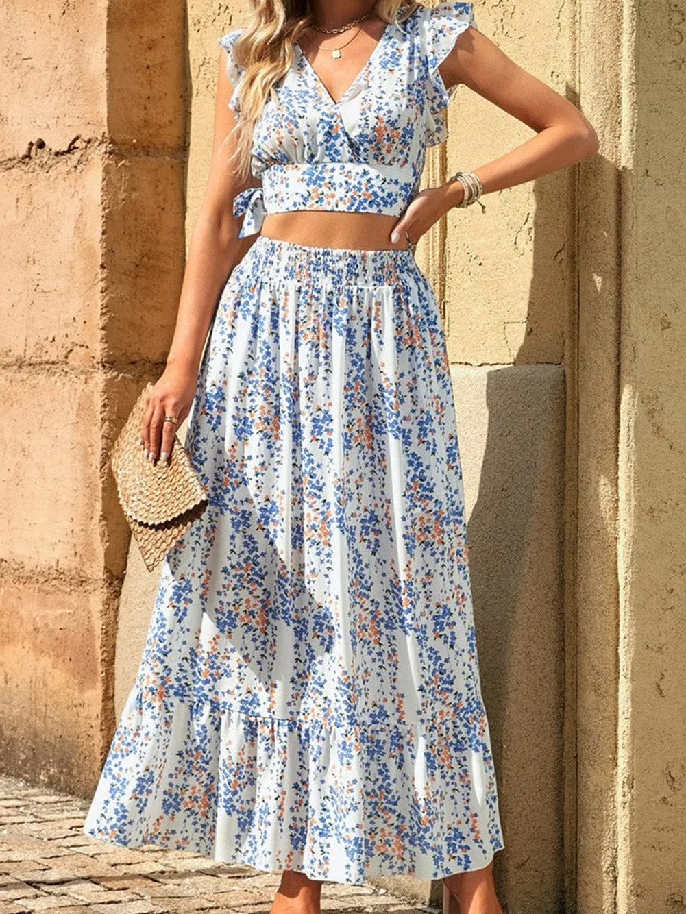 Boho Summer Maxi Skirt and Top Outfit