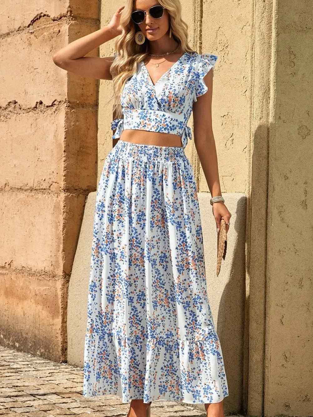 Boho Summer Maxi Skirt and Top Outfit