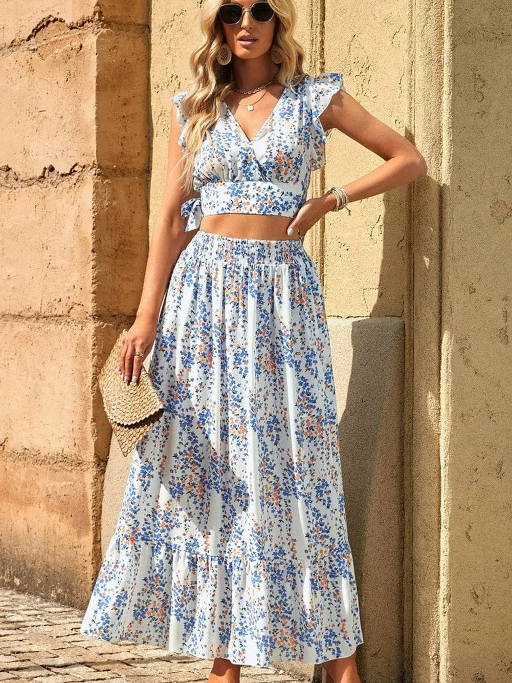 Boho Summer Maxi Skirt and Top Outfit
