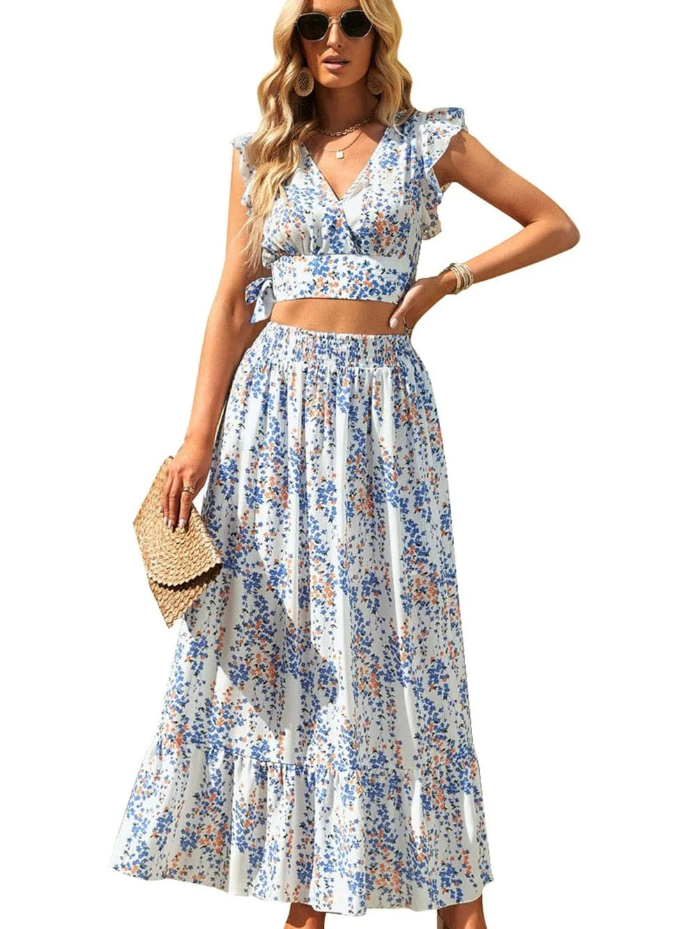 Boho Summer Maxi Skirt and Top Outfit