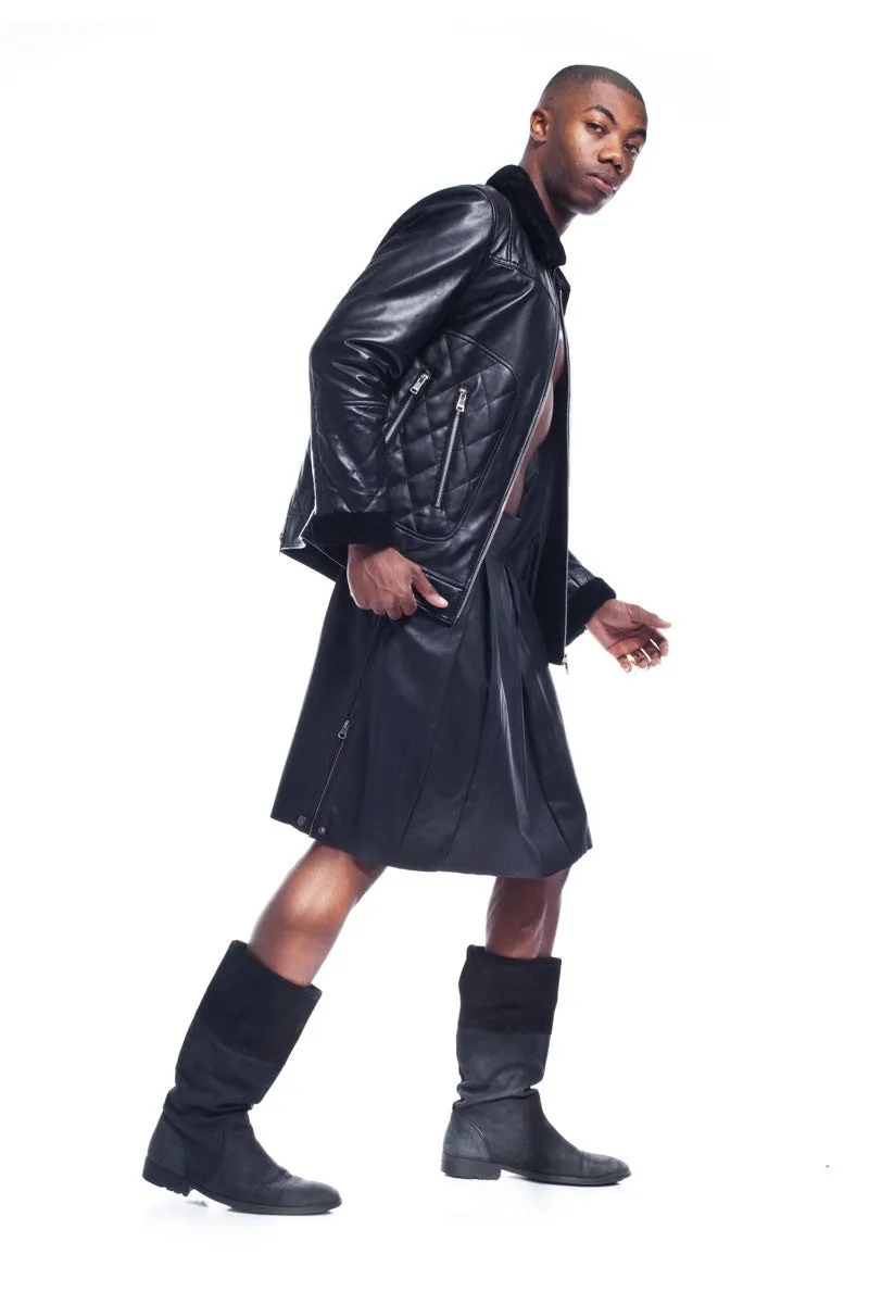 Bran Starx Men's Fur Leather Jacket