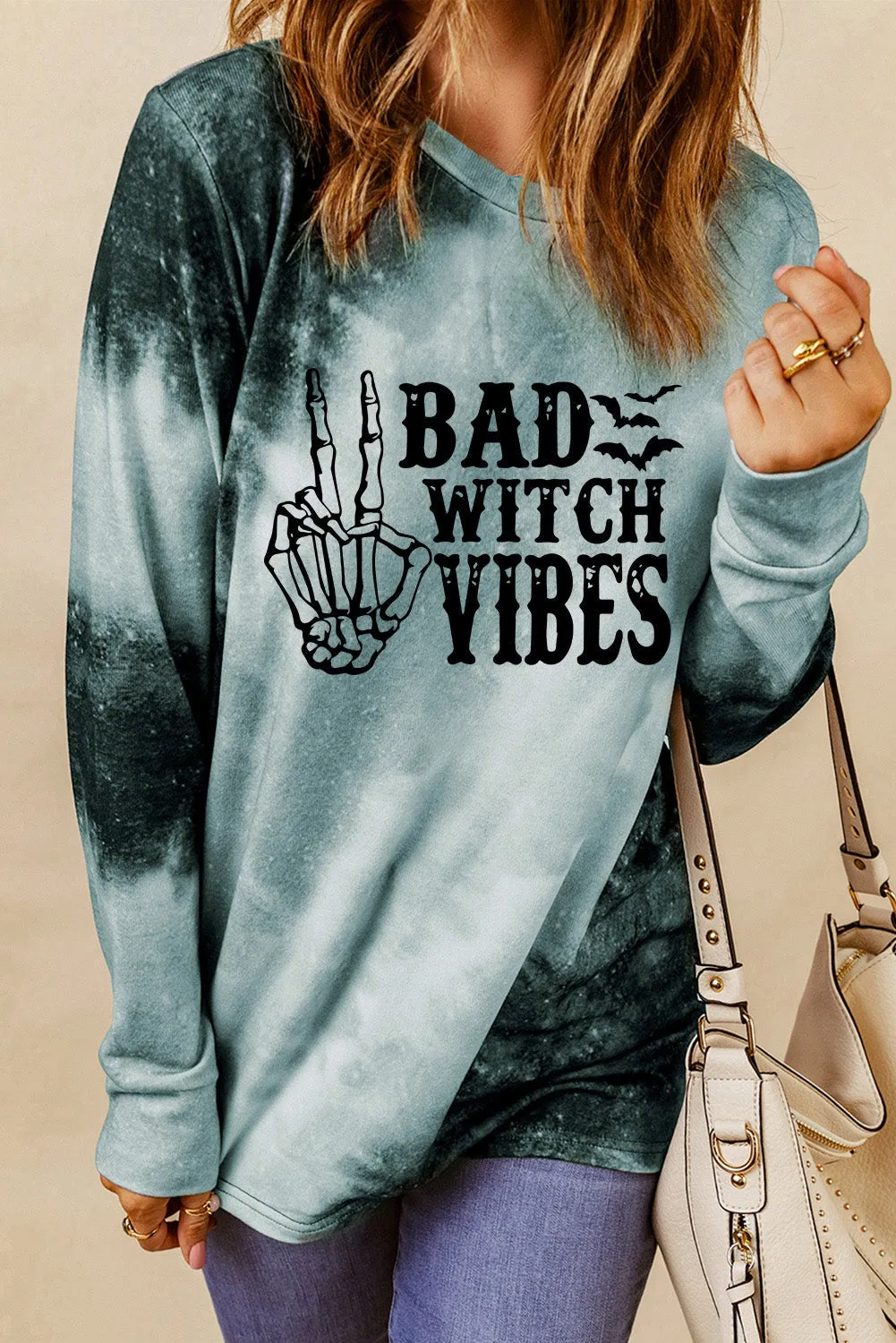Casual Cross Letter Print Crew Neck Long Sleeve T-Shirt