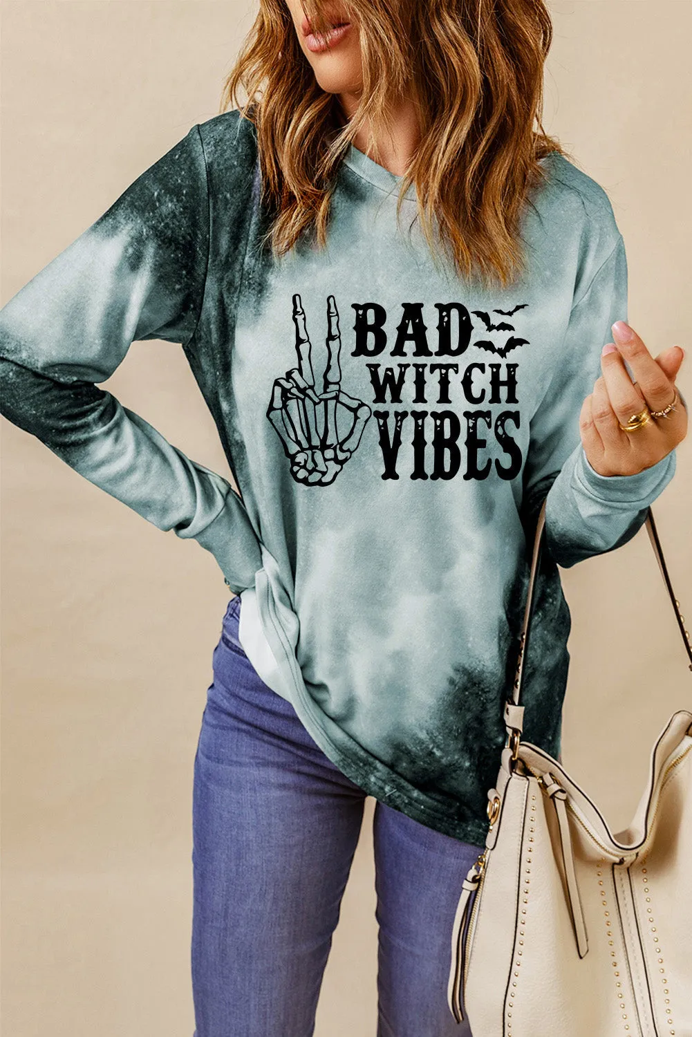 Casual Cross Letter Print Crew Neck Long Sleeve T-Shirt