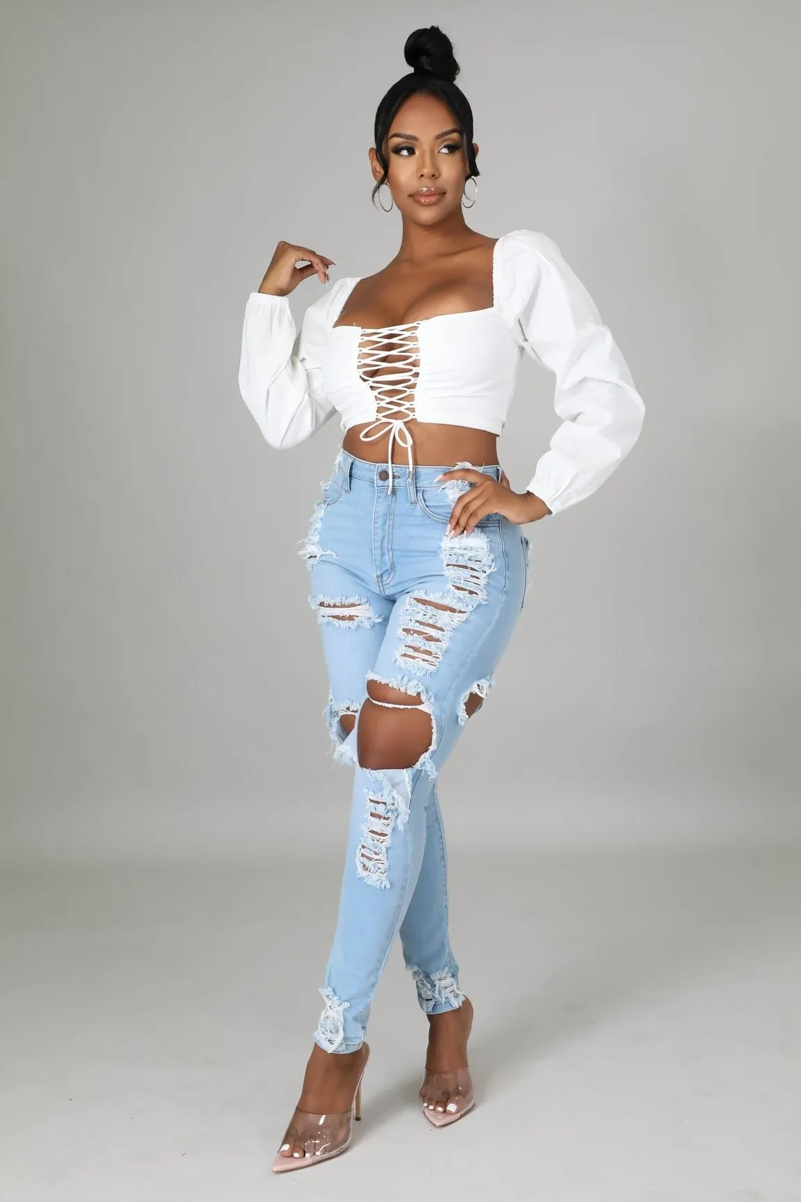 Casual Ripped Denim Jeans