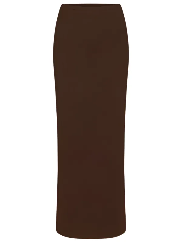 Emma Butter Rib Skirt in Chocolate