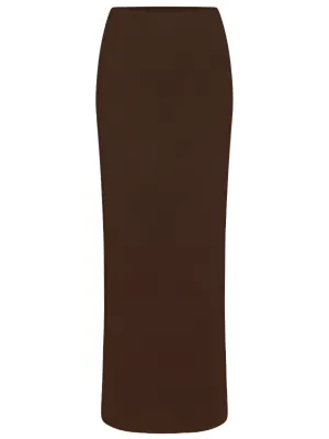 Emma Butter Rib Skirt in Chocolate