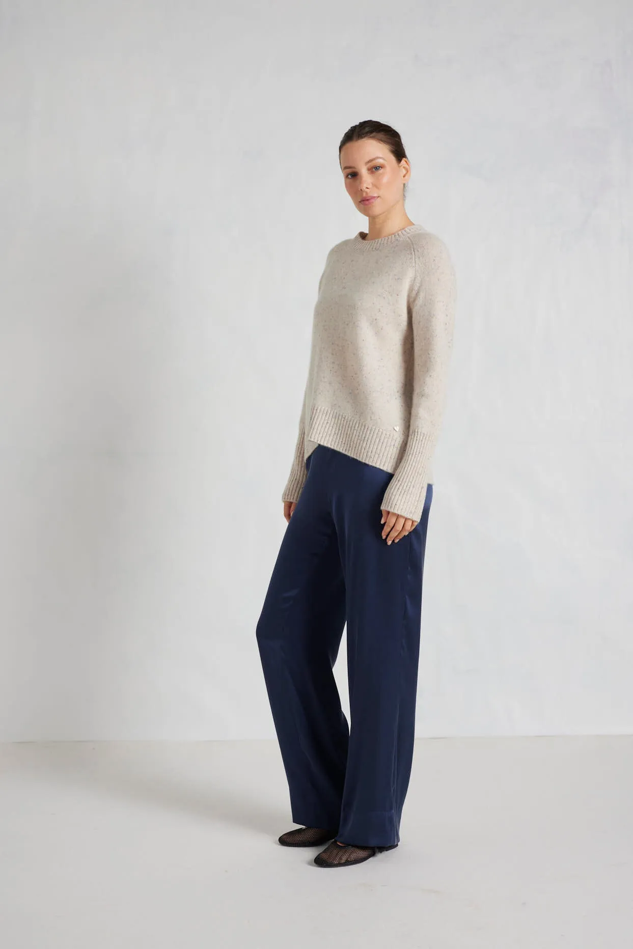 Fifi Crew Cashmere Sweater in Seashell