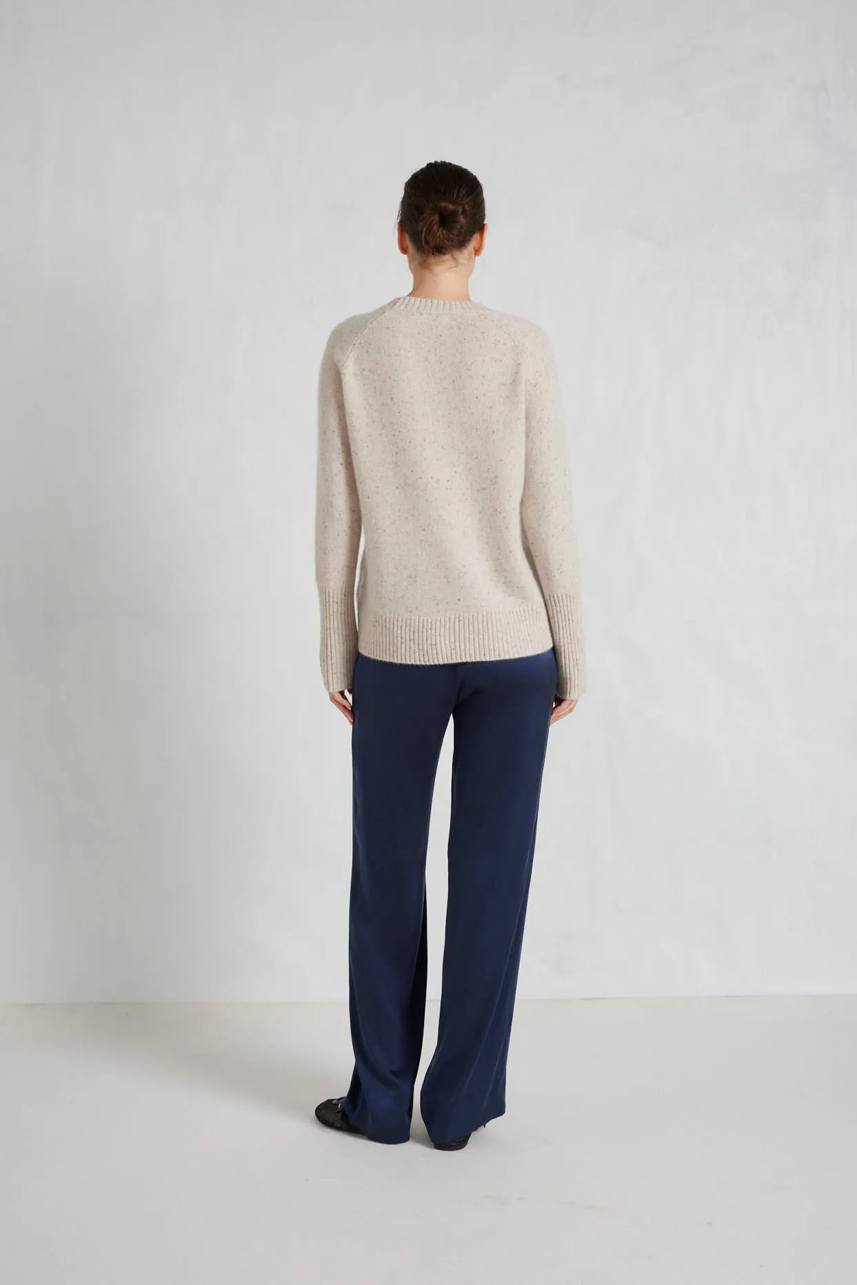Fifi Crew Cashmere Sweater in Seashell