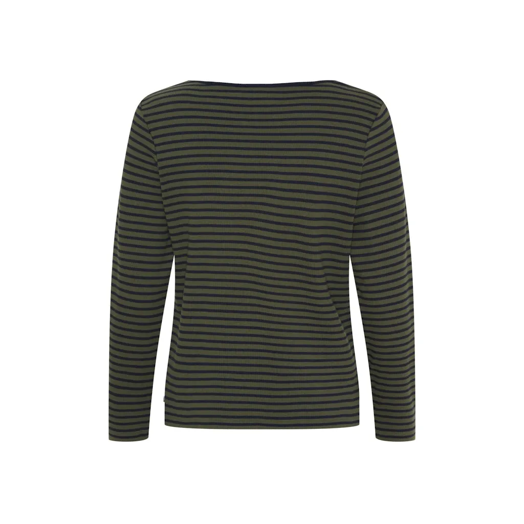 Fran L/S Tee - Olive / SR Navy