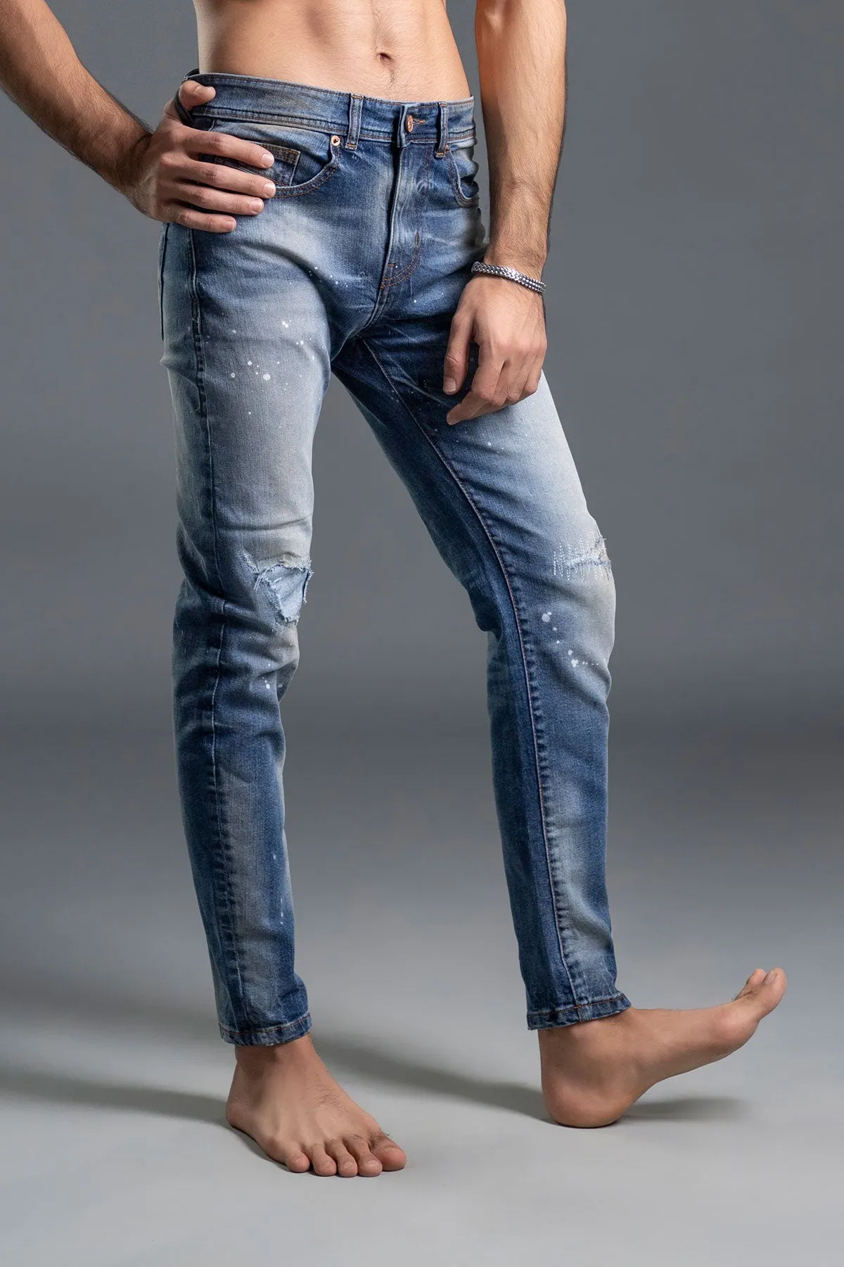 Fratboy Patched Skinny Jeans