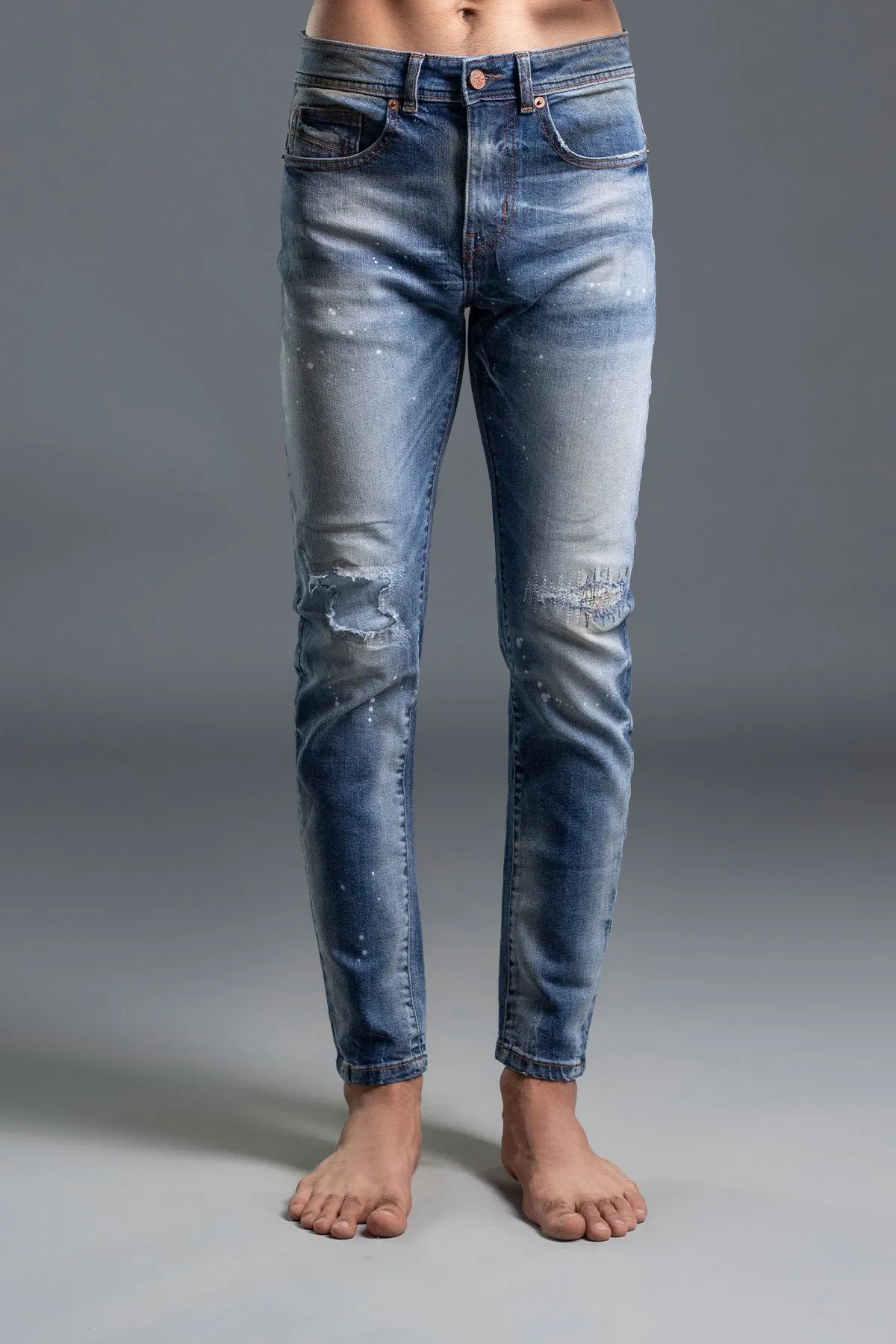 Fratboy Patched Skinny Jeans