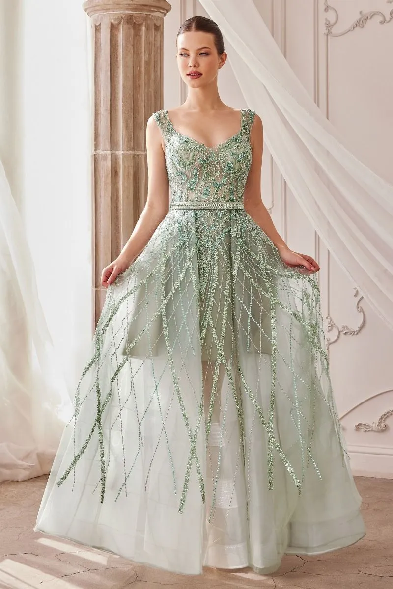 GEMMA JEWEL BEADED BALL GOWN CDA1091