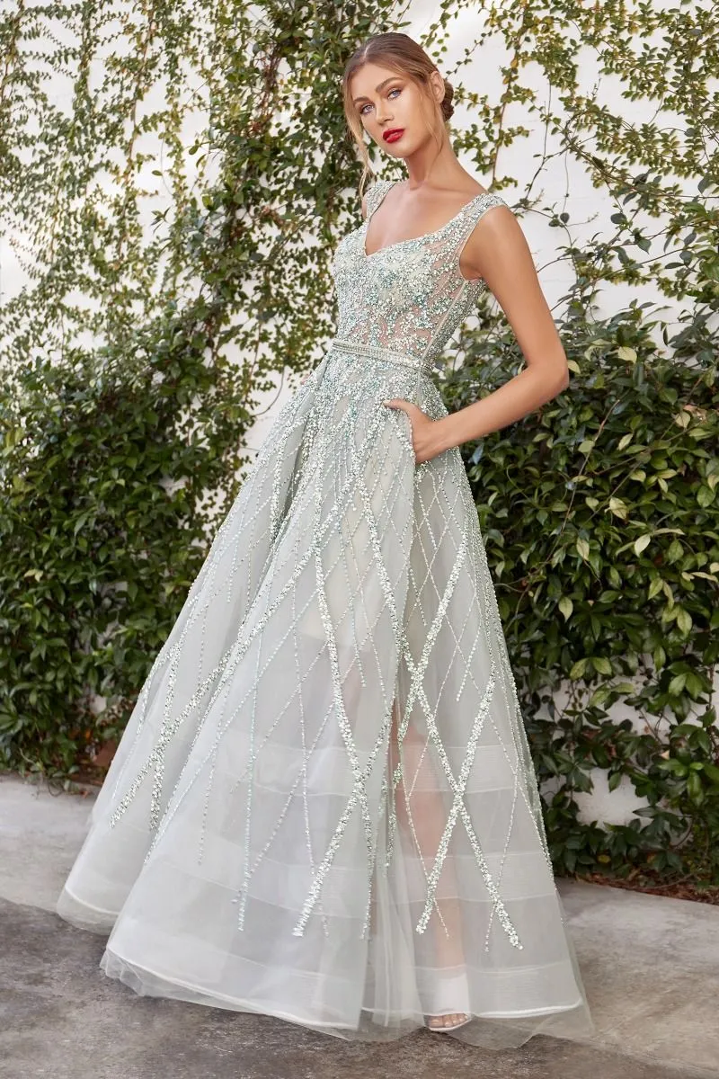 GEMMA JEWEL BEADED BALL GOWN CDA1091