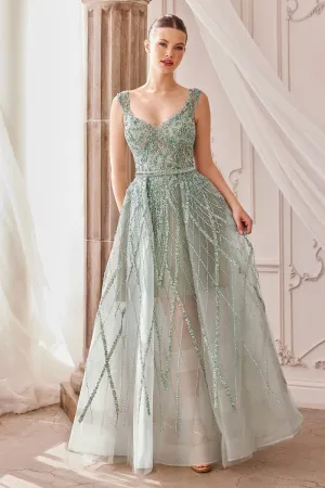GEMMA JEWEL BEADED BALL GOWN CDA1091