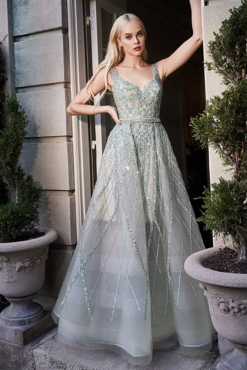 GEMMA JEWEL BEADED BALL GOWN CDA1091