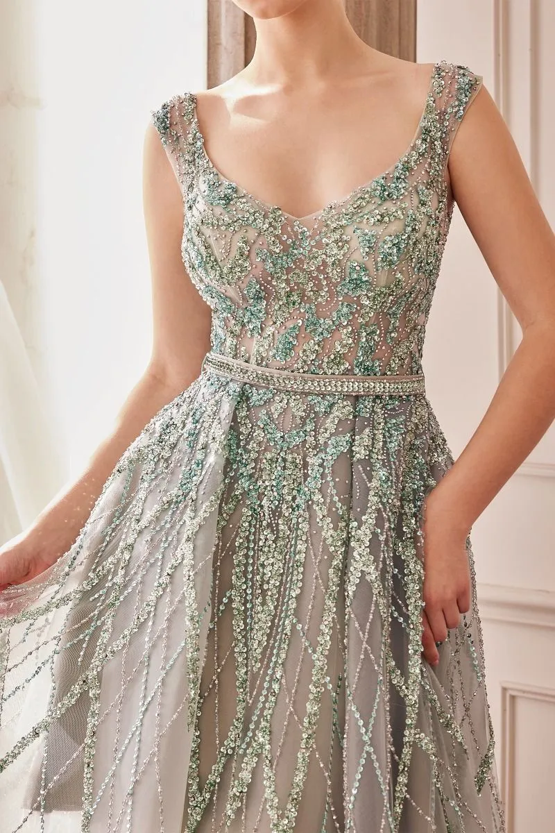 GEMMA JEWEL BEADED BALL GOWN CDA1091