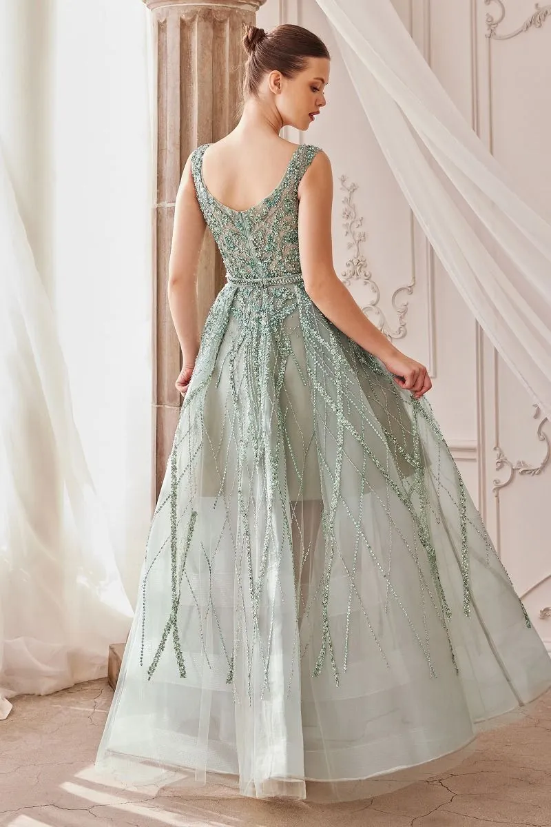 GEMMA JEWEL BEADED BALL GOWN CDA1091