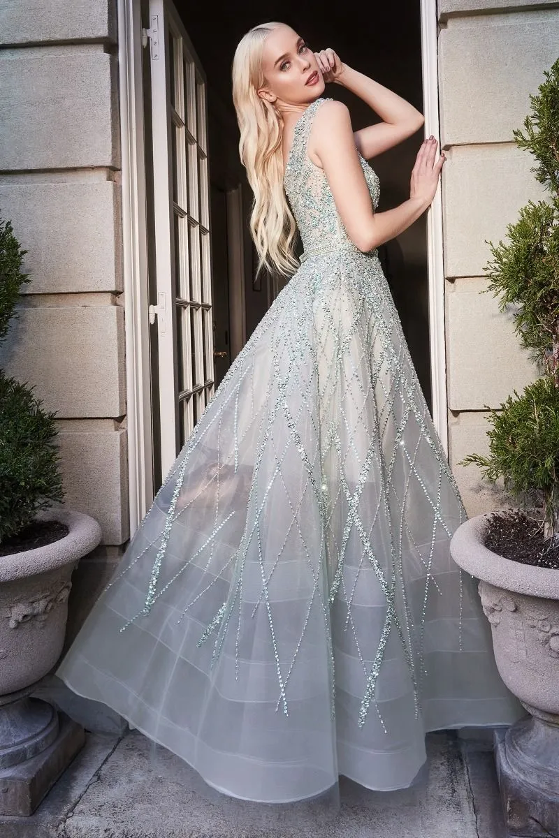 GEMMA JEWEL BEADED BALL GOWN CDA1091