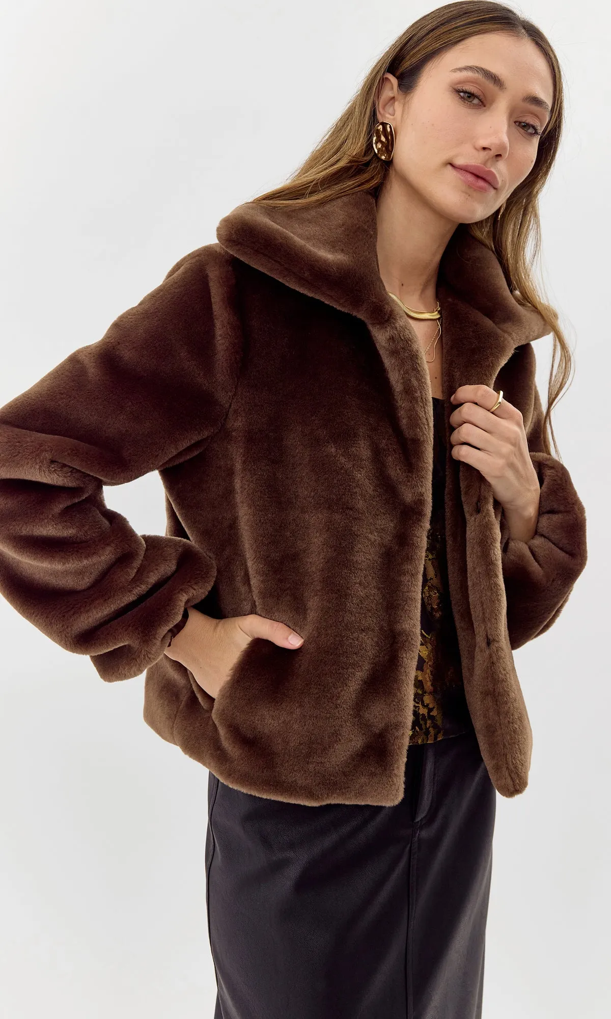 Hailey Faux Fur Cropped Coat