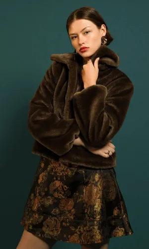 Hailey Faux Fur Cropped Coat