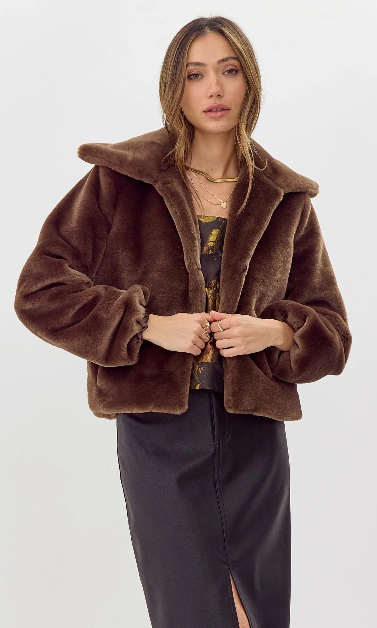 Hailey Faux Fur Cropped Coat