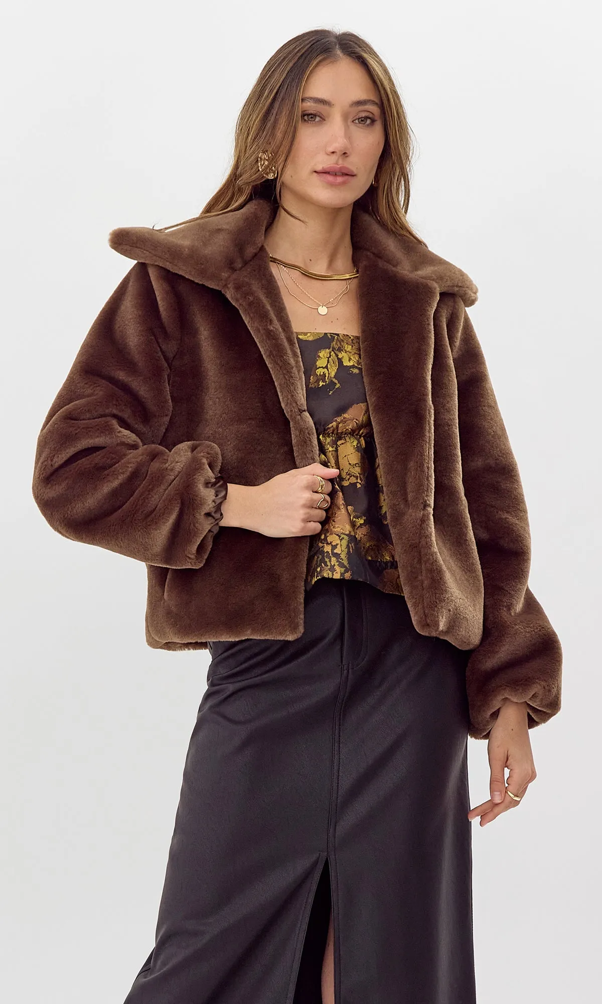 Hailey Faux Fur Cropped Coat