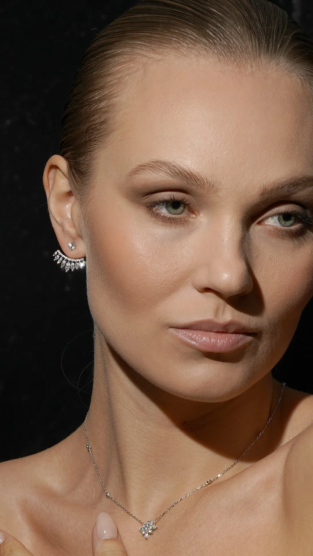 Heiress Ear Jacket White Gold Plated