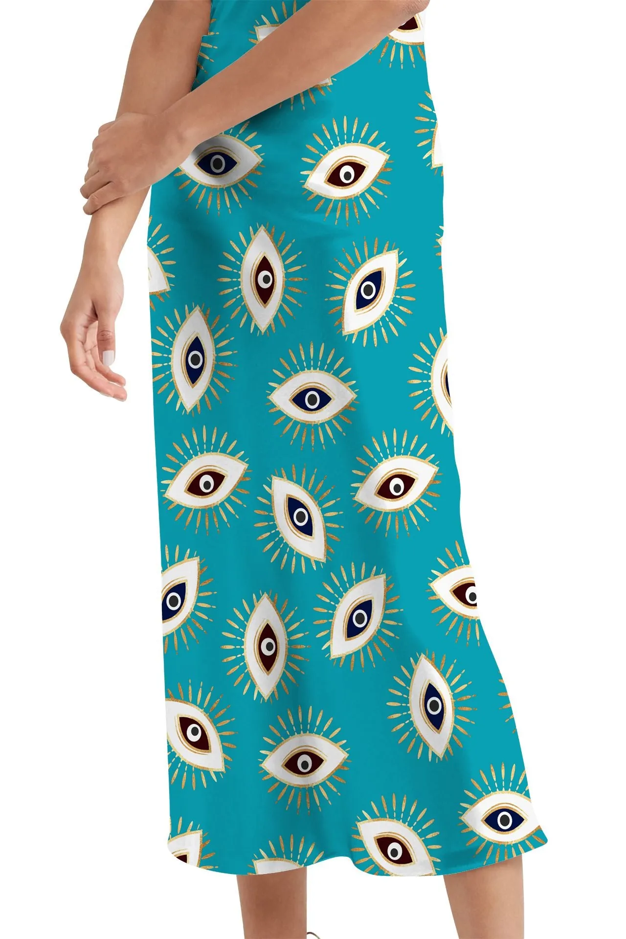 High Waisted Knee Length Skirt