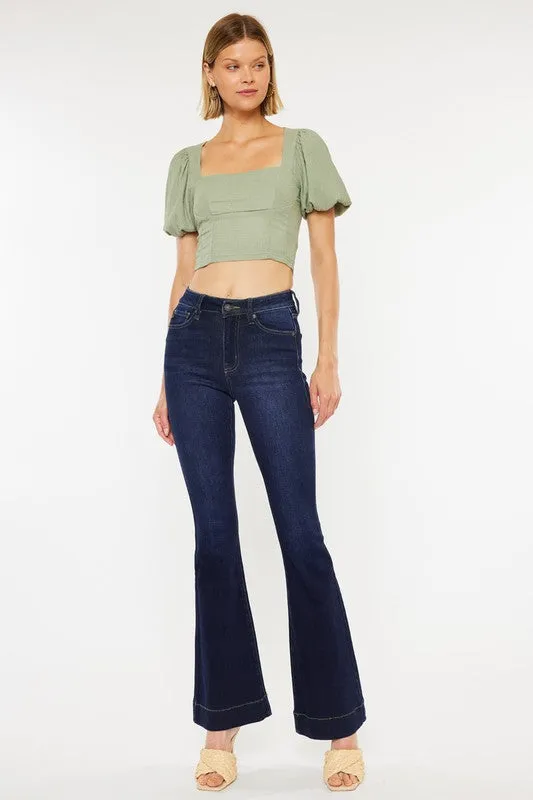 Ky High Rise Dark Wash Flare