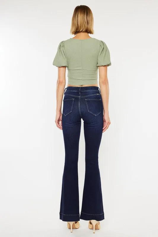 Ky High Rise Dark Wash Flare