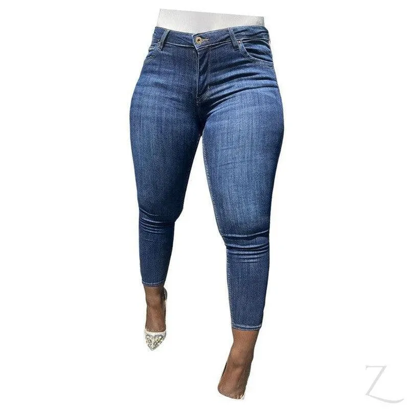 Ladies Super Stretchy Super Skinny Strong Denim Jeans | Zip Detail | "Phela"