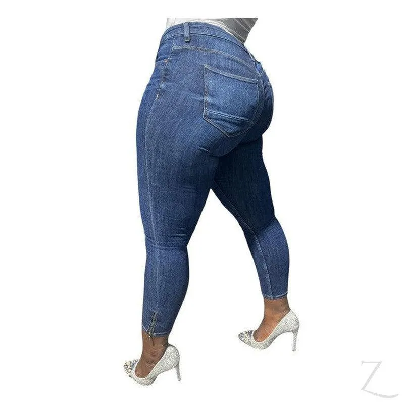 Ladies Super Stretchy Super Skinny Strong Denim Jeans | Zip Detail | "Phela"