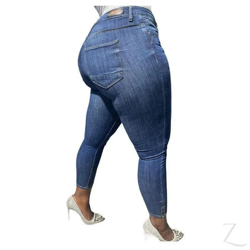 Ladies Super Stretchy Super Skinny Strong Denim Jeans | Zip Detail | "Phela"