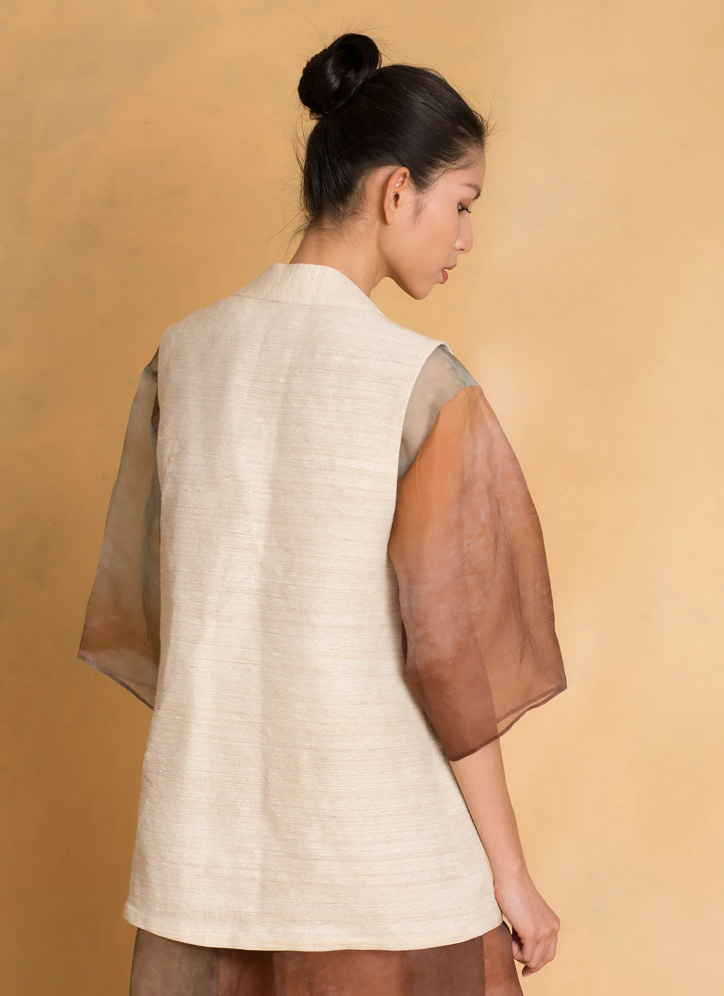 Linum Boxy Vest - Natural