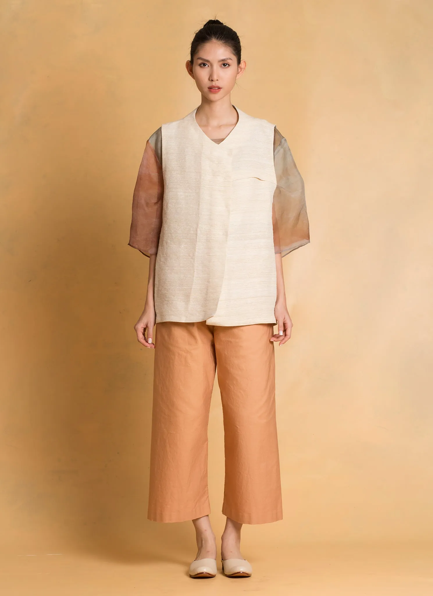 Linum Boxy Vest - Natural