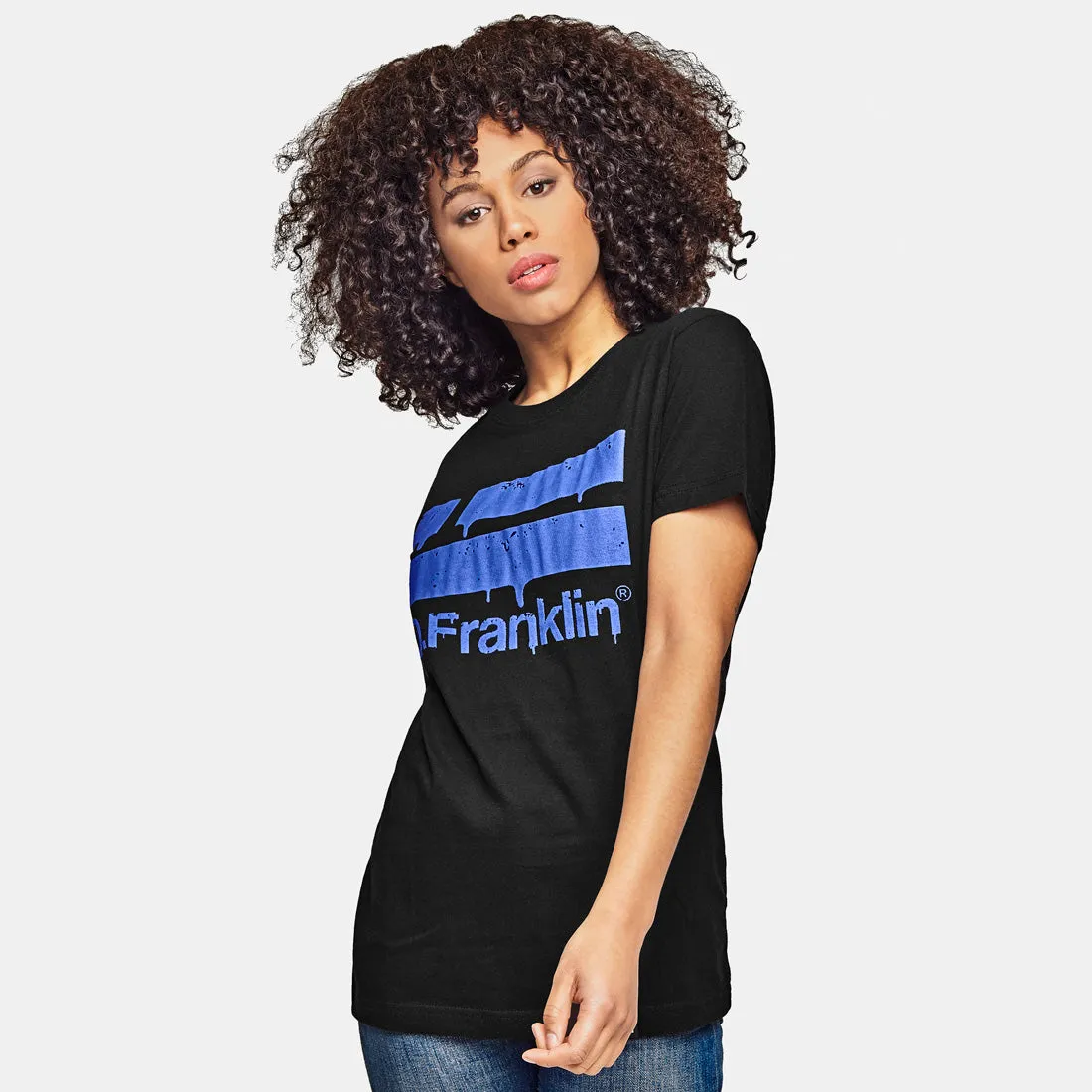 Logo Intense Blue Tee Black