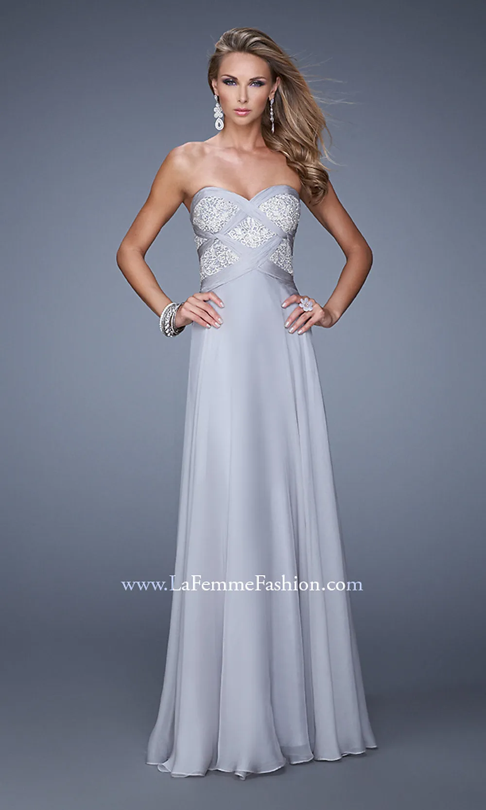 Long Strapless Formal Dress by La Femme