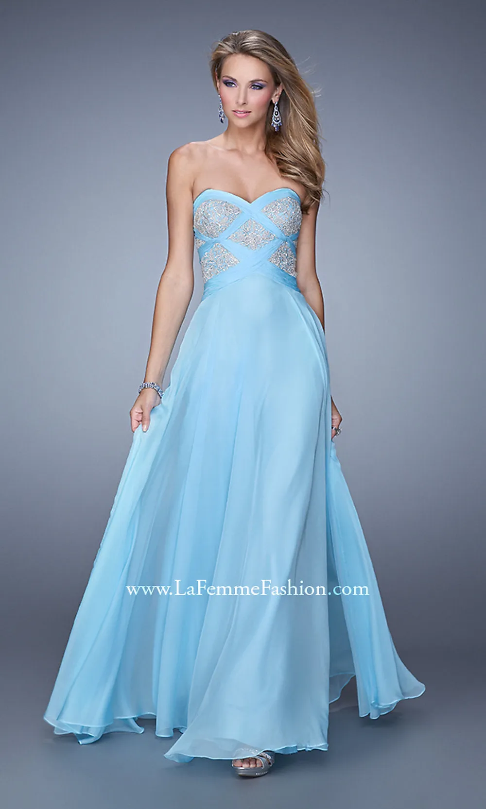 Long Strapless Formal Dress by La Femme