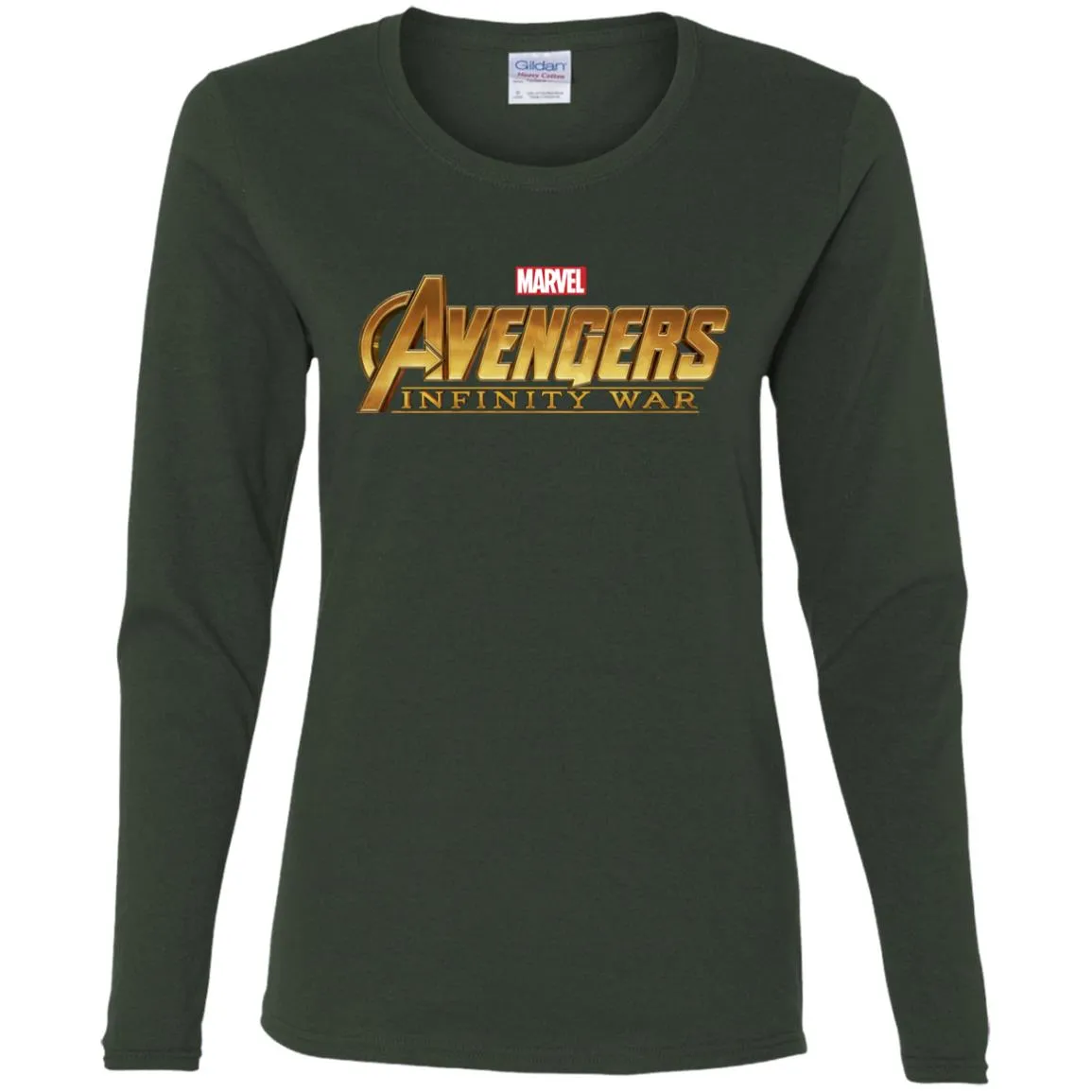 Marvel Avengers Infinity War Golden Logo Women Long Sleeve Shirt