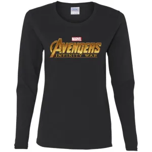 Marvel Avengers Infinity War Golden Logo Women Long Sleeve Shirt